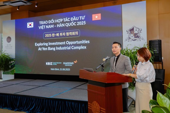 (Ông Phạm Hoài Nam khẳng định các lợi thế nổi bật của Cụm công nghiệp Yên Bằng)